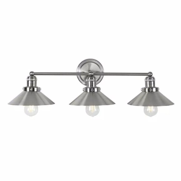 JONATHAN Y Lighting JYL7428 July 3 Light 27"W LED Bathroom Vanity - Nickel - Picture 4 of 5